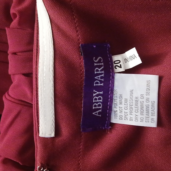 Abby Paris Womens Plus Size  Ruched Sweetheart Maxi Gown for Weddings Size 20 - Picture 3 of 3